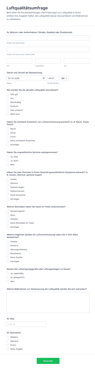 Luftqualitätsumfrage