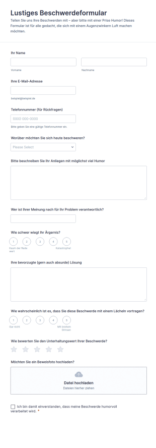 Lustiges Beschwerdeformular