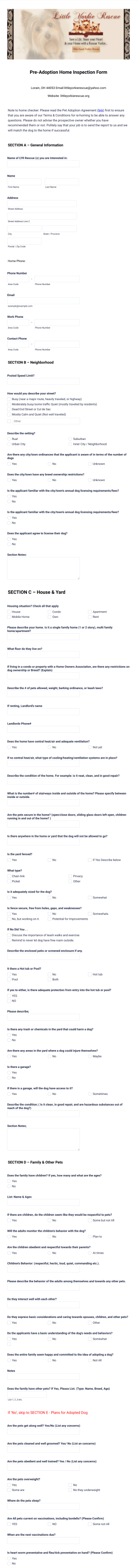 LYR Home Inspection Checklist Form Template