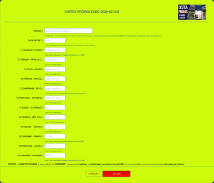 Lystea Pronos Euro 2021 #2 Form Template