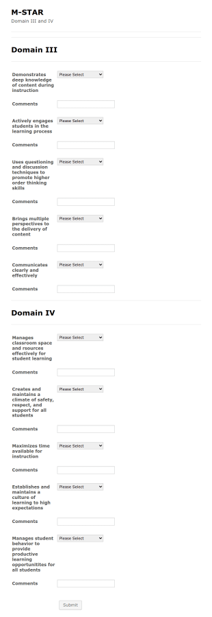 Educator Evaluation Form Template