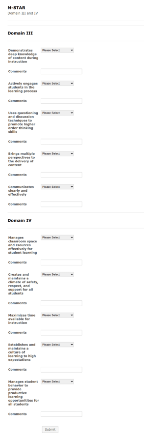 Educator Evaluation Form Template