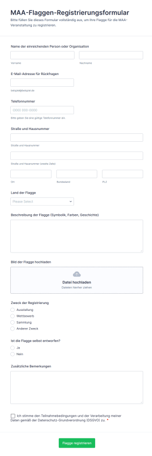 MAA Flaggen Registrierungsformular