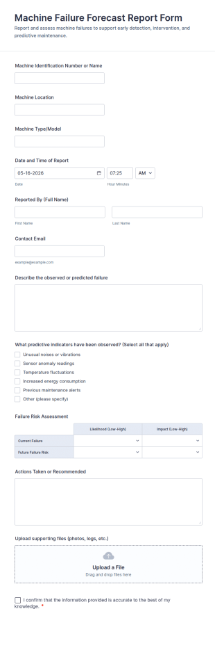 Machine Failure Forecast Report Form Template