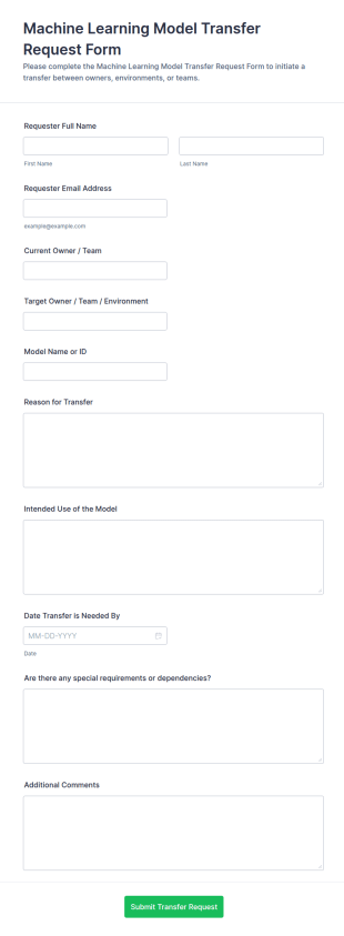 Machine Learning Model Transfer Request Form Template
