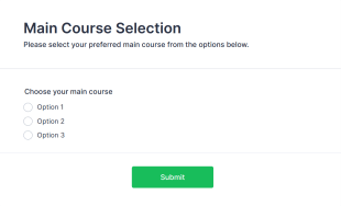 Main Course Selection Form Template