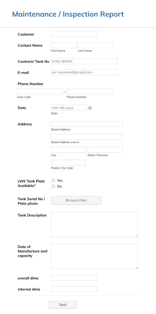 Maintenance Inspection Request Form Template