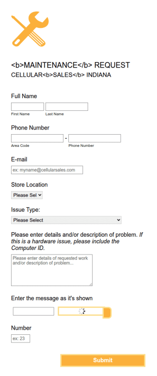 Maintenance Request Form Responsive