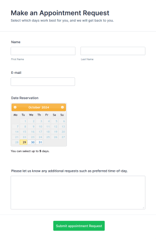 Make An Appointment Request Form Template