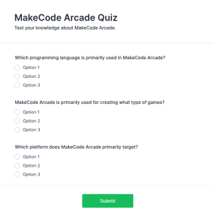 MakeCode Arcade Quiz Form Template