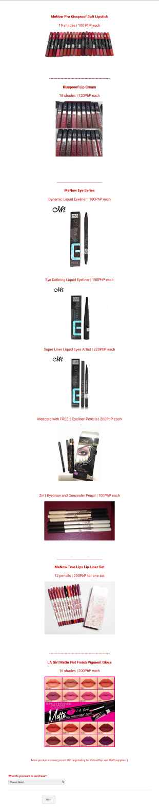 Makeup Order Form Template