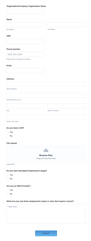 Employer Registration Form Template