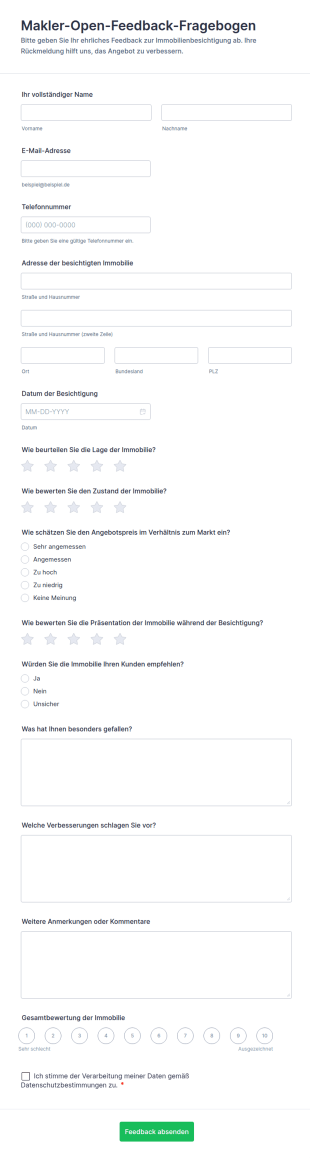 Makler Open Feedback Fragebogen