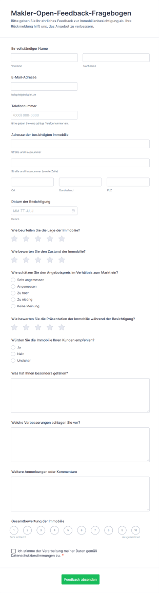 Makler Open Feedback Fragebogen