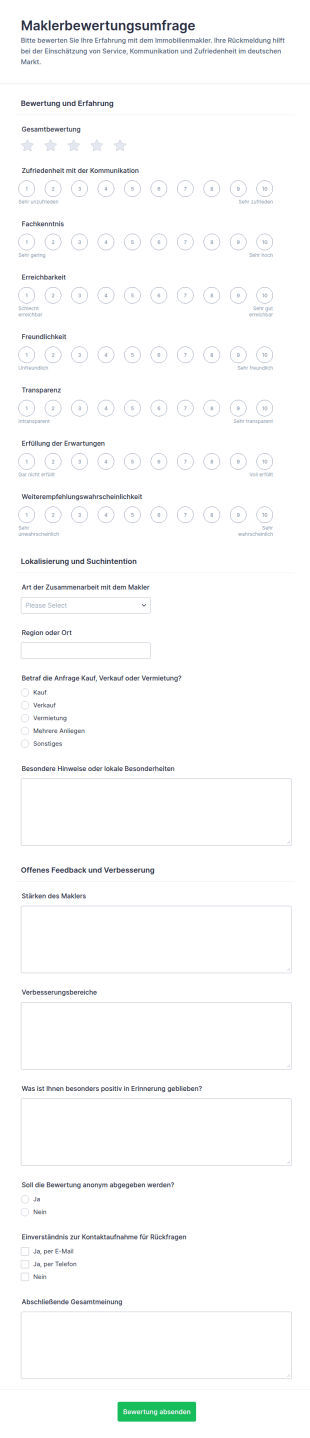 Maklerbewertung Umfrage