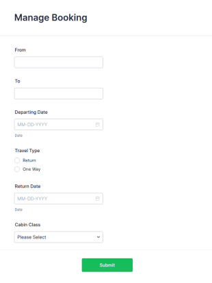 Booking Management Form Template