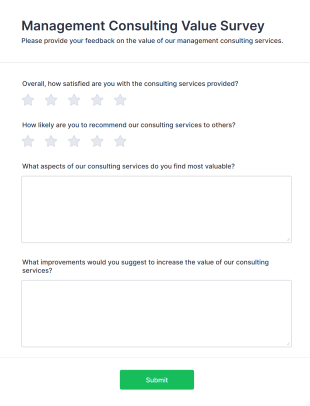 Management Consulting Value Survey Form Template