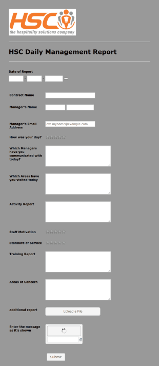 Management Feedback Report Form Template