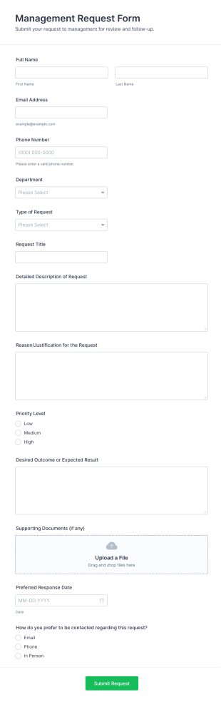 Management Request Form Template