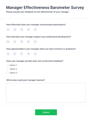 Manager Effectiveness Barometer Survey Form Template