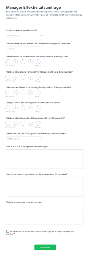 Manager Effektivitätsumfrage