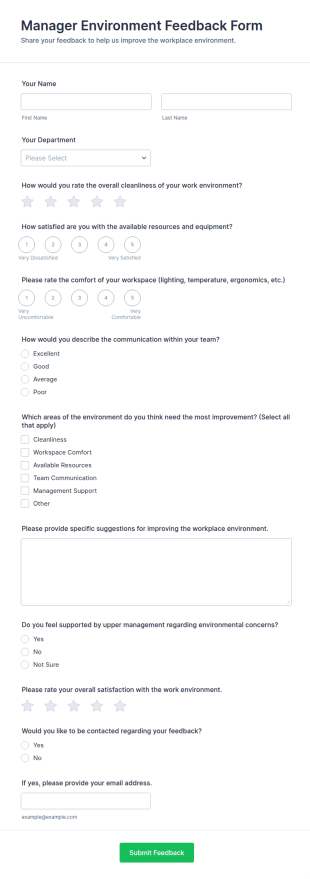 Manager Environment Feedback Form Template