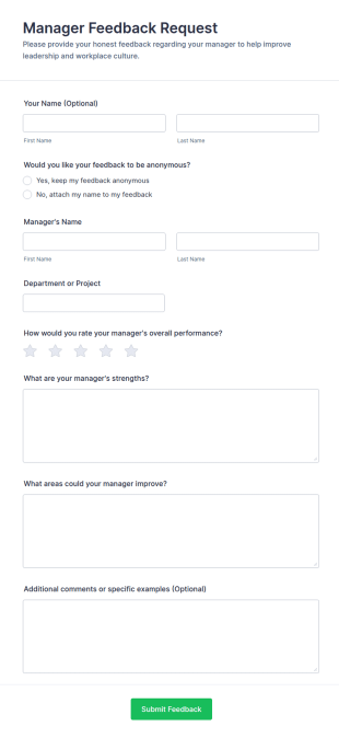 Manager Feedback Request Form Template