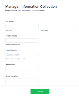 Manager Information Collection Form Template