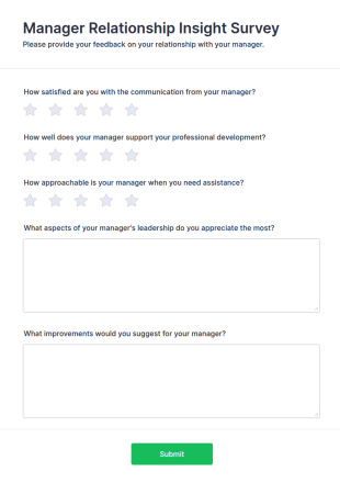 Manager Relationship Insight Survey Form Template