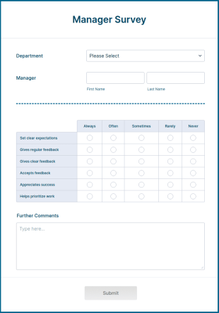 Manager Survey Form Template