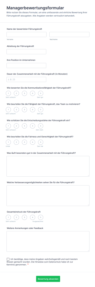 Managerbewertungsformular