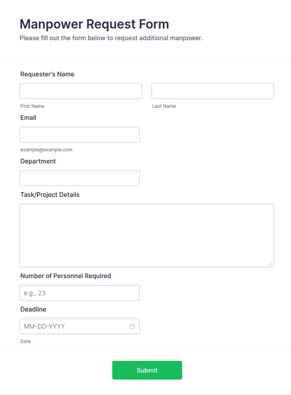 Manpower Requisition Form.pdf Manpower Request Form Template | Jotform