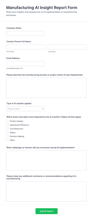 Manufacturing AI Insight Report Form Template