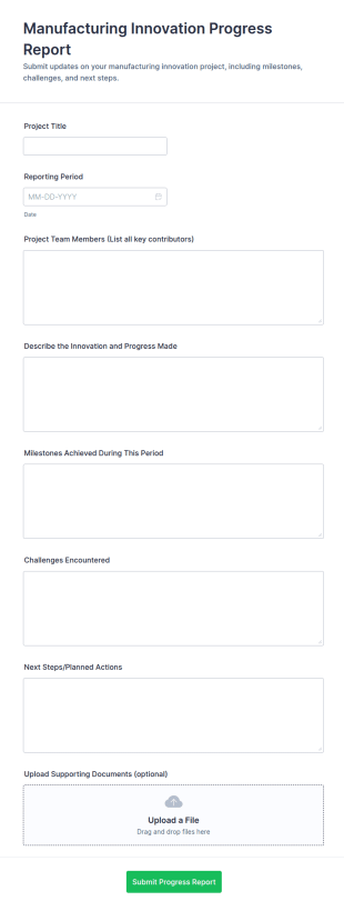 Manufacturing Innovation Progress Report Form Template