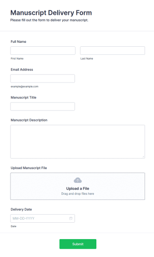 Manuscript Delivery Form Template