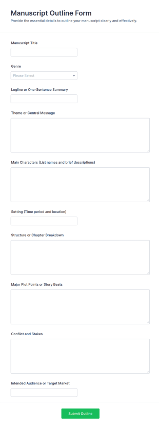 Manuscript Outline Form Template
