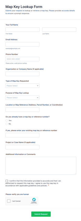 Map Key Lookup Form Template