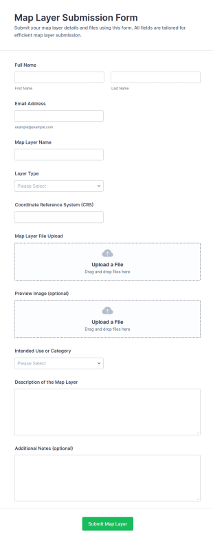 Map Layer Submission Form Template