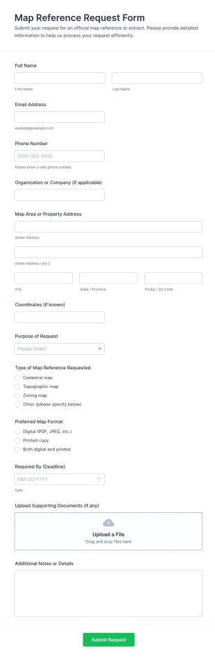 Map Reference Request Form Template