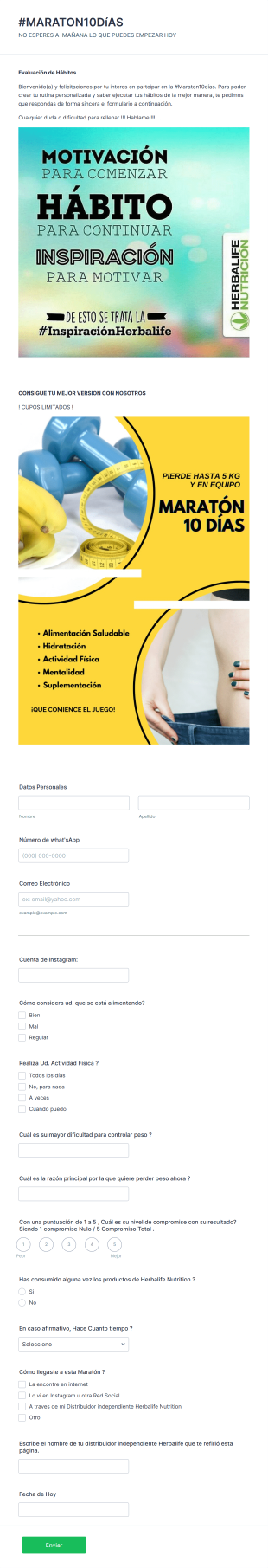MARATON 10 DIAS Form Template