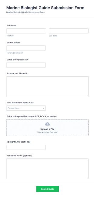 Marine Biologist Guide Submission Form Template