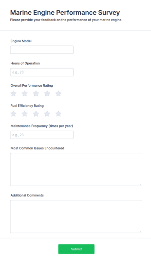 Marine Engine Performance Survey Form Template