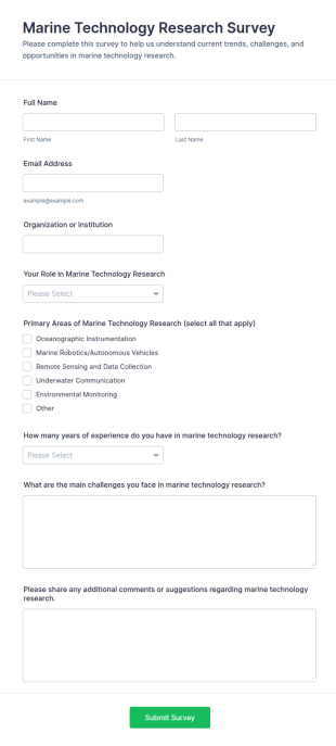 Marine Technology Research Survey Form Template