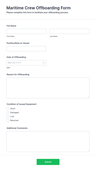 Maritime Crew Offboarding Form Template