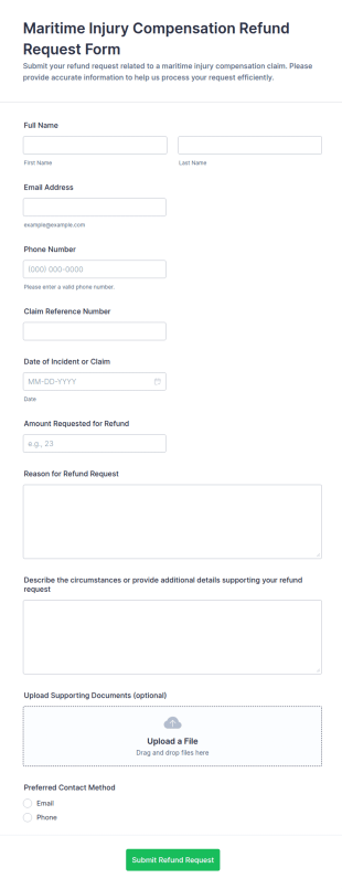 Maritime Injury Compensation Refund Request Form Template