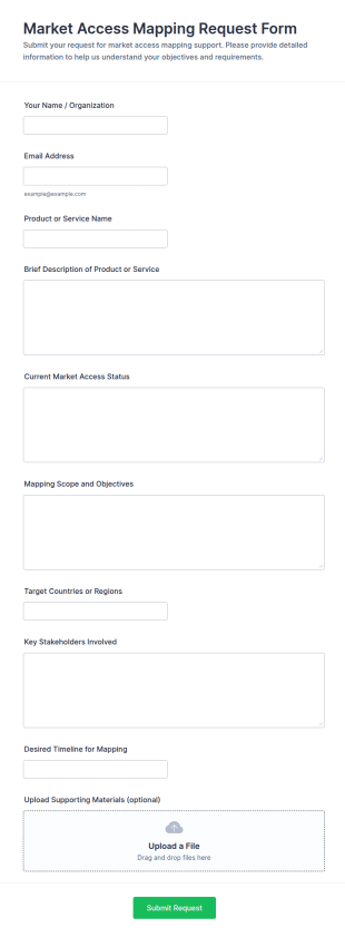 Market Access Mapping Request Form Template