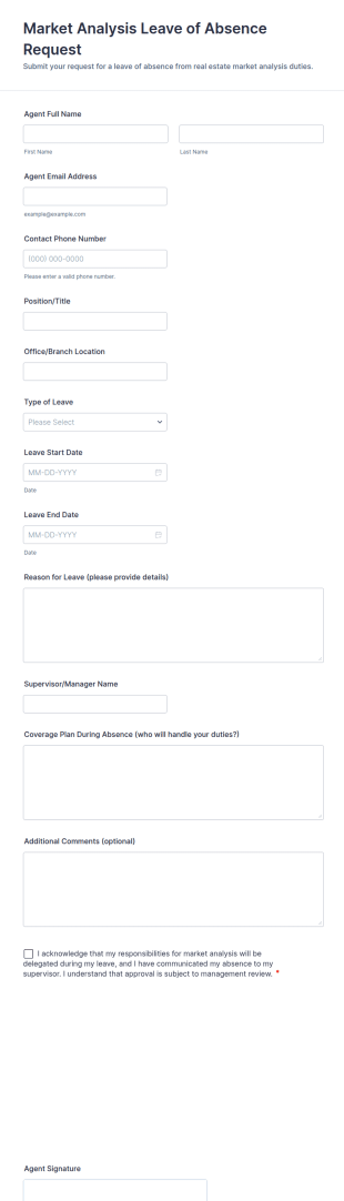 Market Analysis Leave Of Absence Request Form Template