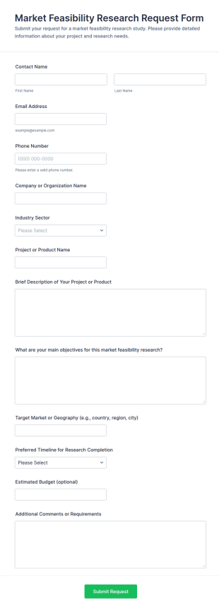 Market Feasibility Research Request Form Template