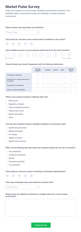 Market Pulse Survey Form Template
