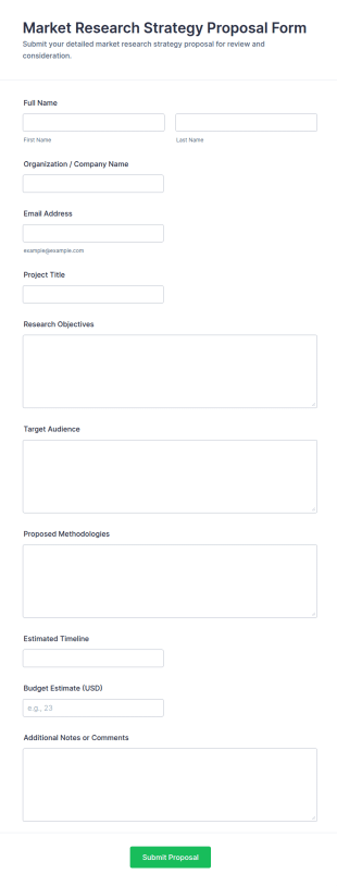 Market Research Strategy Proposal Form Template